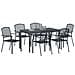 Set da Pranzo da Giardino  7 Pezzi Acciaio Antracite, Sedie da Giardino  2 pz Impilabili in Acciaio Antracite, Sedie da Giardino  4 pz Impilabili in Acciaio Antracite - Foto miniatura 3