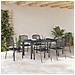 Set da Pranzo da Giardino  7 Pezzi Acciaio Antracite, Sedie da Giardino  2 pz Impilabili in Acciaio Antracite, Sedie da Giardino  4 pz Impilabili in Acciaio Antracite - Foto miniatura 4