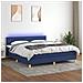 Letto a Molle con Materasso e LED Blu 180x200 cm in Tessuto - Foto miniatura 2