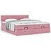 Struttura Letto Pouf con Materassi Rosa 180x200 cm Velluto - Foto miniatura 4