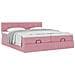Struttura Letto Pouf con Materassi Rosa 180x200 cm Velluto - Foto miniatura 5