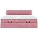 Struttura Letto Pouf con Materassi Rosa 180x200 cm Velluto - Foto miniatura 7