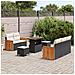 Set Divano da Giardino con cuscino 8 pcs Nero Poly Rattan - Foto miniatura 3