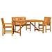 Set da Pranzo per Giardino 4 pcs Marrone 150 x 90 x 74 cm - Foto miniatura 8