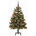 Albero di Natale artificiale pieghevole con coni Verde 120 cm - Foto miniatura 3