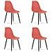 Sedia WAT vermiglio / gambe nere x 4 - Foto miniatura 1