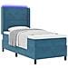 Letto a molle con materasso con led Blu 100 x 200 cm Velluto - Foto miniatura 1
