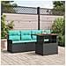 Set Divano da Giardino con archiviazione 5 pcs Nero Poly Rattan - Foto miniatura 2