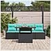 Set Divano da Giardino con archiviazione 5 pcs Nero Poly Rattan - Foto miniatura 3