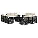 Set Divano da Giardino 13 pz Nero e Bianco Crema polyrattan - Foto miniatura 1
