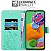 Cadorabo Custodia Compatibile Con Samsung Galaxy A90 5g In Turchese Fiore - Coperchio Protettivo In Design Floreale Con Chiusura Magnetica, Funzione Stand E Slot Per Carte - Foto miniatura 3