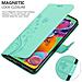 Cadorabo Custodia Compatibile Con Samsung Galaxy A90 5g In Turchese Fiore - Coperchio Protettivo In Design Floreale Con Chiusura Magnetica, Funzione Stand E Slot Per Carte - Foto miniatura 5
