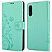 Cadorabo Custodia Compatibile Con Samsung Galaxy A90 5g In Turchese Fiore - Coperchio Protettivo In Design Floreale Con Chiusura Magnetica, Funzione Stand E Slot Per Carte - Foto miniatura 8