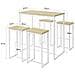 Set 5 Pezzi Tavolo Con 4 Sgabelli Mobile Bar Per Casa Stile Industriale L100*p60*a96cm Bianco Ogt15-wn - Foto miniatura 2