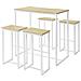 Set 5 Pezzi Tavolo Con 4 Sgabelli Mobile Bar Per Casa Stile Industriale L100*p60*a96cm Bianco Ogt15-wn - Foto miniatura 1