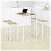 Set 5 Pezzi Tavolo Con 4 Sgabelli Mobile Bar Per Casa Stile Industriale L100*p60*a96cm Bianco Ogt15-wn - Foto miniatura 5