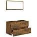 Set Mobili Da Bagno 2 Pz Rovere Fumo In Legno Multistrato - Foto miniatura 1