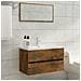 Set Mobili Da Bagno 2 Pz Rovere Fumo In Legno Multistrato - Foto miniatura 5