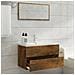 Set Mobili Da Bagno 2 Pz Rovere Fumo In Legno Multistrato - Foto miniatura 7