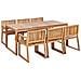 Set Da Pranzo Legno Massiccio Legno Chiaro Sassari Ii - Foto miniatura 3