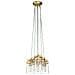 Lampadario Contemporaneo Brinley Acciaio Ottone Spazzolato 6 Luci E27 - Foto miniatura 6