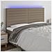 Testiera A Led Tortora 160x5x118/128 Cm In Tessuto - Foto miniatura 1