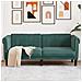 Divano A 2 Posti Verde Scuro In Velluto - Foto miniatura 1
