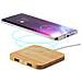 Caricabatterie Wireless Nature Bamboo Con Ricarica Rapida Da 10 W. 2 Uscite Usb 9x0,9x9 Cm. Colore Del Legno - Foto miniatura 1