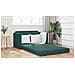 Divano Letto a Terra 2-in-1 Verde Scuro 124x204x61 cm Velluto - Foto miniatura 4