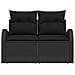 Divano da giardino a 2 posti con cuscini neri in polyrattan - Foto miniatura 3