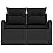 Divano da giardino a 2 posti con cuscini neri in polyrattan - Foto miniatura 5