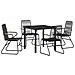 Set da giardino 5 pezzi Nero Rattan PVC - Foto miniatura 1