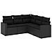 Set Divani da Giardino 5 pz con Cuscini in Polyrattan Nero - Foto miniatura 1