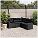 Set Divani da Giardino 5 pz con Cuscini in Polyrattan Nero - Foto miniatura 2