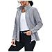 Tacvasen Giacca In Pile Da Donna Con Zip Leggera Calda Grigio Chiaro Taglia L - Foto miniatura 2