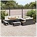 Set Divano da Giardino con cuscino 13 pcs Nero Poly Rattan - Foto miniatura 3