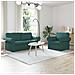 Divano 2 pcs Verde Scuro 175 x 82 x 80 cm Tessuto - Foto miniatura 2