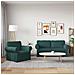 Divano 2 pcs Verde Scuro 175 x 82 x 80 cm Tessuto - Foto miniatura 3