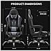 Sedia Da Gaming Sedia Da Computer Ergonomica Con Poggiapiedi, Supporto Lombare, Poggiatesta, Rotazione A 360° E Schienale Alto, Grigio - Foto miniatura 6