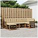 Set di divani da esterno con cuscino 6 pcs Naturale e Beige - Foto miniatura 2