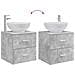 Set di mobili per il bagno 2 pz Grigio Cemento - Foto miniatura 7