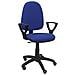 Modello 04cp Sedia Da Ufficio Ergonomica Con Meccanismo Di Contatto Permanente, Regolabile In Altezza E Ruote Parquet Sedile E Schienale Imbottiti In Tessuto Bali Colore Blu (braccioli Fissi Inclusi)  - Foto miniatura 1