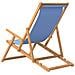 Sdraio Pieghevole da Spiaggia in Legno Massello di Teak Blu - Foto miniatura 4