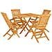 Set Da Pranzo Per Giardino 5 Pz In Legno Massello Di Teak - Foto miniatura 1