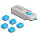 20923 Clip Sicura Bloccaporte + Chiave Usb Tipo A Blu, Grigio Plastica 6 Pz - Foto miniatura 1