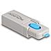 20923 Clip Sicura Bloccaporte + Chiave Usb Tipo A Blu, Grigio Plastica 6 Pz - Foto miniatura 3