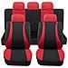Coprisedili Auto Universali Modello Ls10, Set Anteriori E Posteriori, Tessuto Poliestere, Colore Rosso - Foto miniatura 1