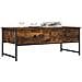 Tavolino Da Salotto Rovere Fumo 101x49x39,5cm Legno Multistrato - Foto miniatura 1