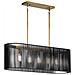 Lampadario Contemporaneo Linara Acciaio Nero Ottone Naturale Ottone 5 Luci E27 - Foto miniatura 1