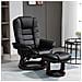Set Poltrona Relax E Pouf Poggiapiedi, Girevole A 360° E Reclinabile, Similpelle Pu - Foto miniatura 5